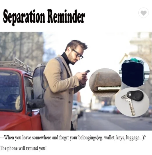 JCX Hot Selling Wireless Smart Tracker Anti Lost Alarm Key Finder For Key Chain Phone Car Pet