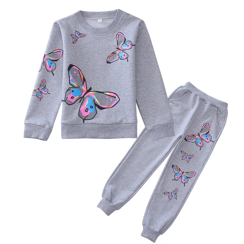 
2020 Amazon Hot selling Kids Clothing Autumn Winter Kids Long Sleeve Sweatshirts Pants Suit Girl Outwear Children Clothes Set 