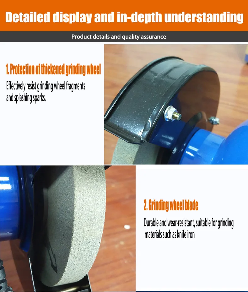 220V Household Electric Knife Sharpener Industrial-grade Grinding Wheel Grinder Electric Bench Grinder Polisher