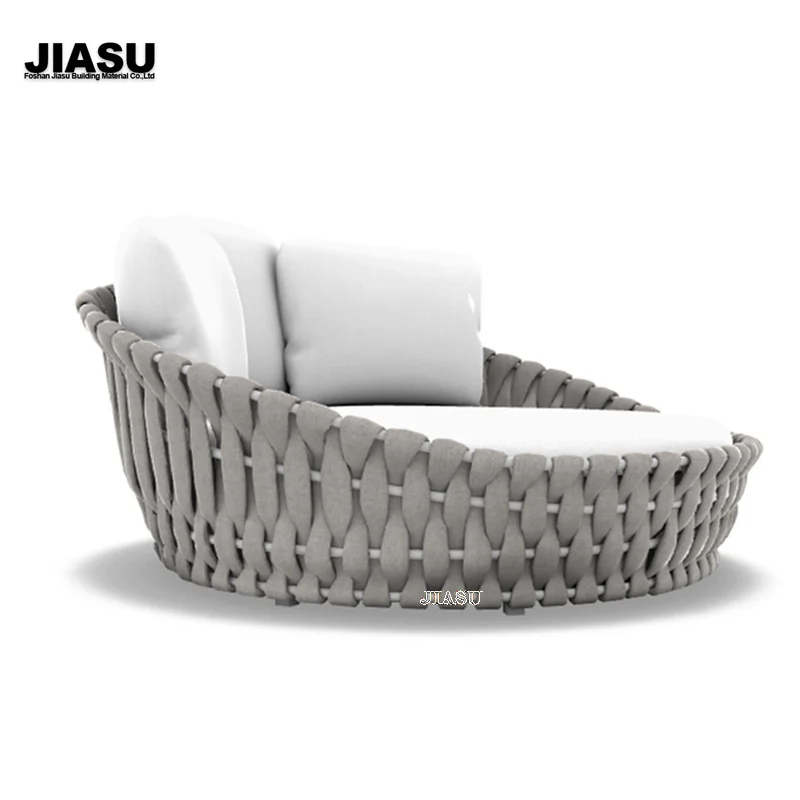 Synthetic Rattan Furniture Lounge Chair Sunlounger Daybed Wood Round Rain Protection Outdoor Design Beach Swimming Pool Sunbed