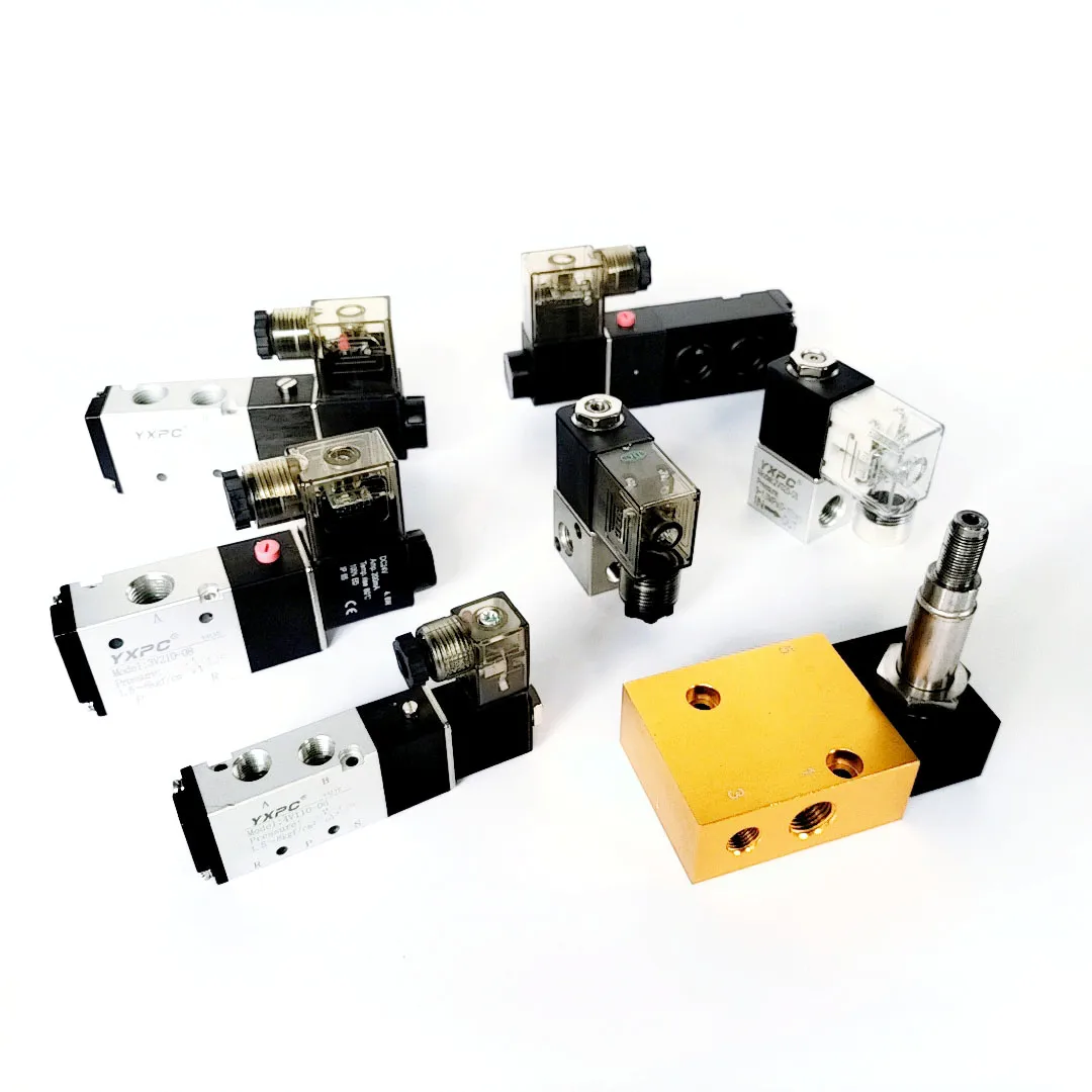 black oxidation single solenoid 220V 4v 5 way air control wireless 4v210-06 12v 1/8 pneumatic solenoid valve 24v
