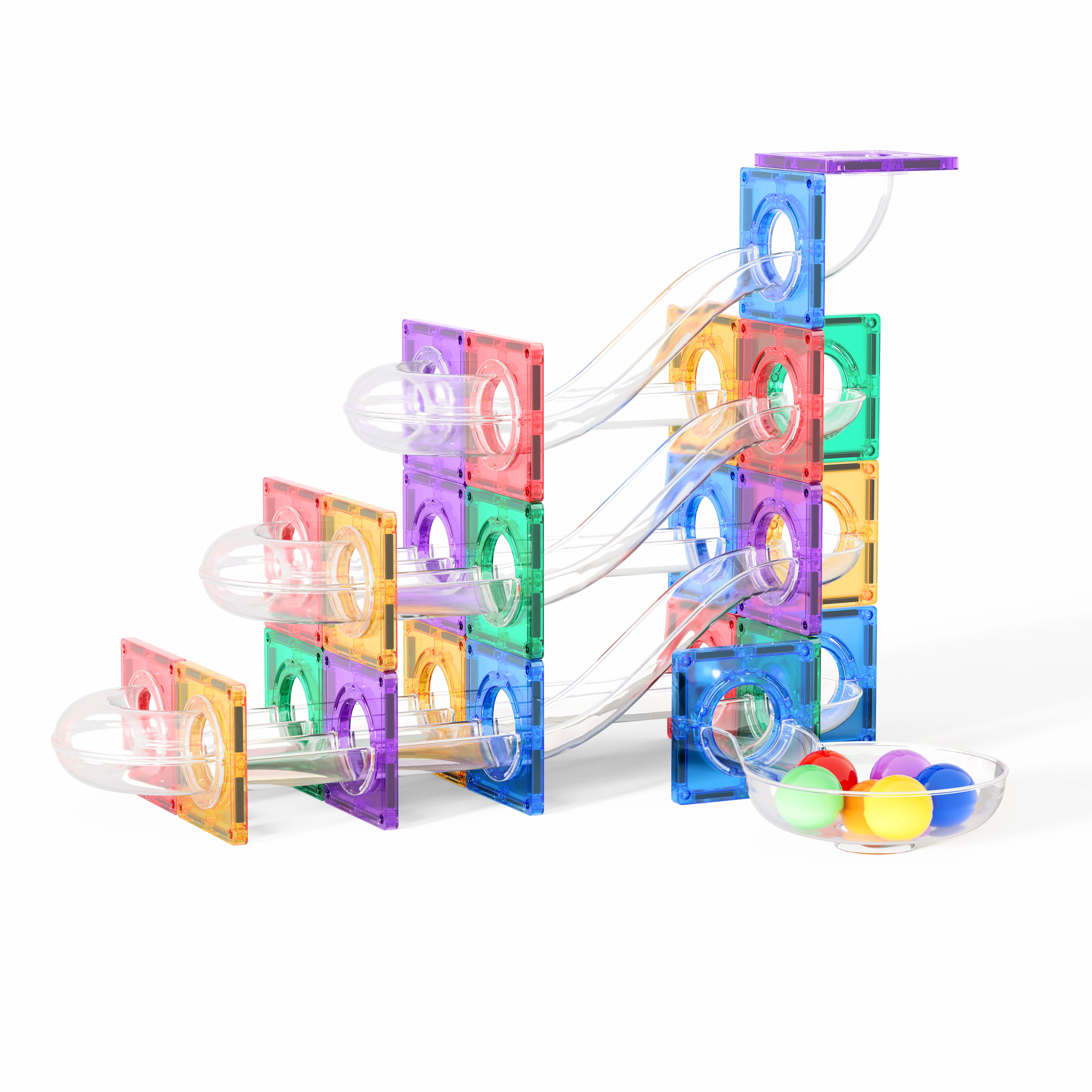 High Quality Colorful Magnetic Tiles Marble Run 100pcs Magnetic Building Block 3d Magnetic Building Tiles