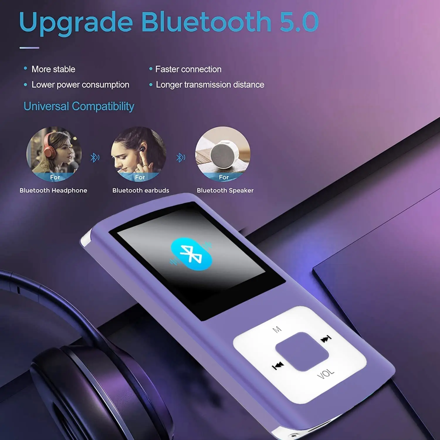 High-quality MP3 MP4 music Player 1.8-inch LCD monitor Walkman with BlueTooth wireless connection