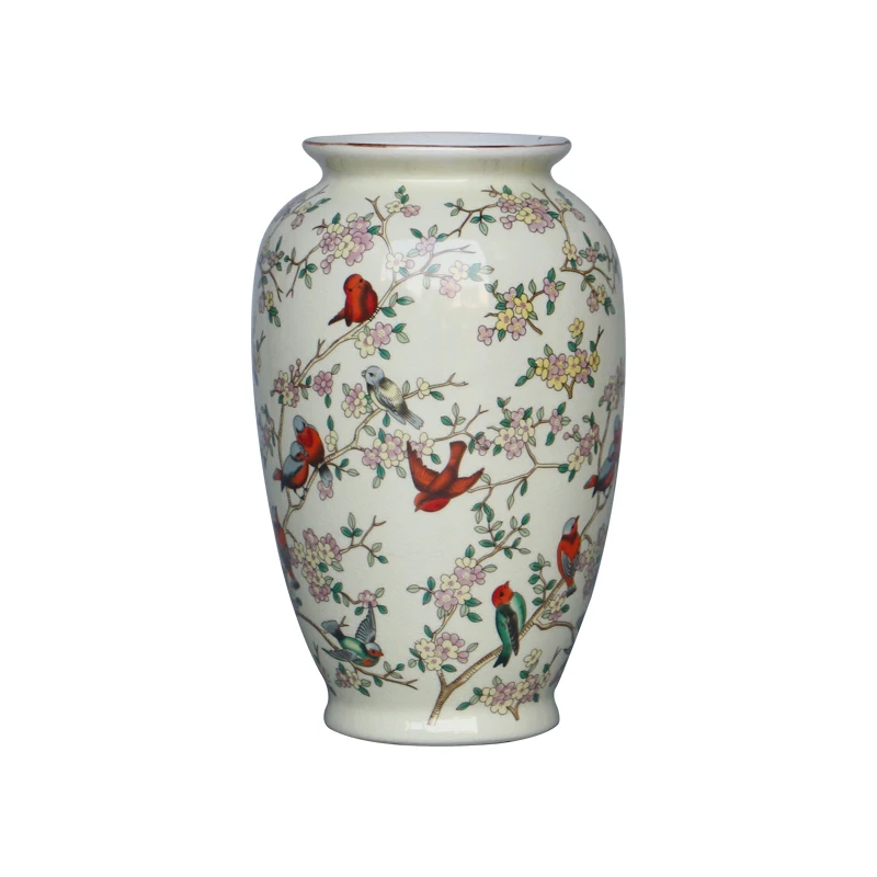 Ginger Jar Ceramic Flower vase with hand painting Chinese Vintage Luxury Space CLASSIC Decoration Business Gifts  Wholesale