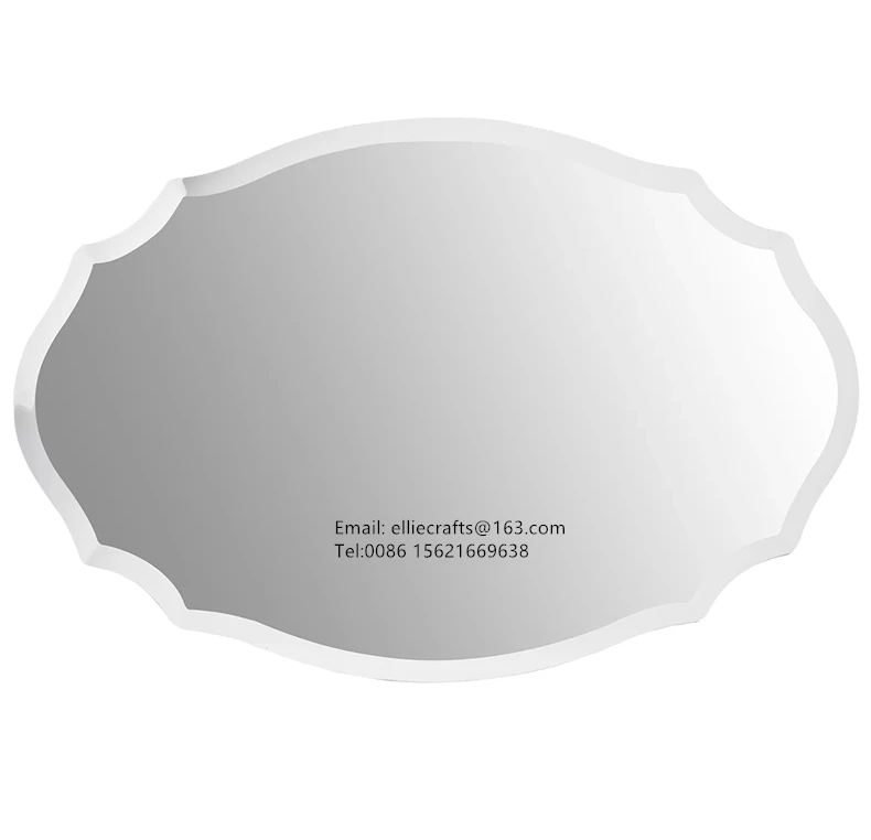 Latest designed irregular shaped beveled edge mirror/ bathroom wall hanging mirror/ frameless glass mirror 40x60 50x70 70x100