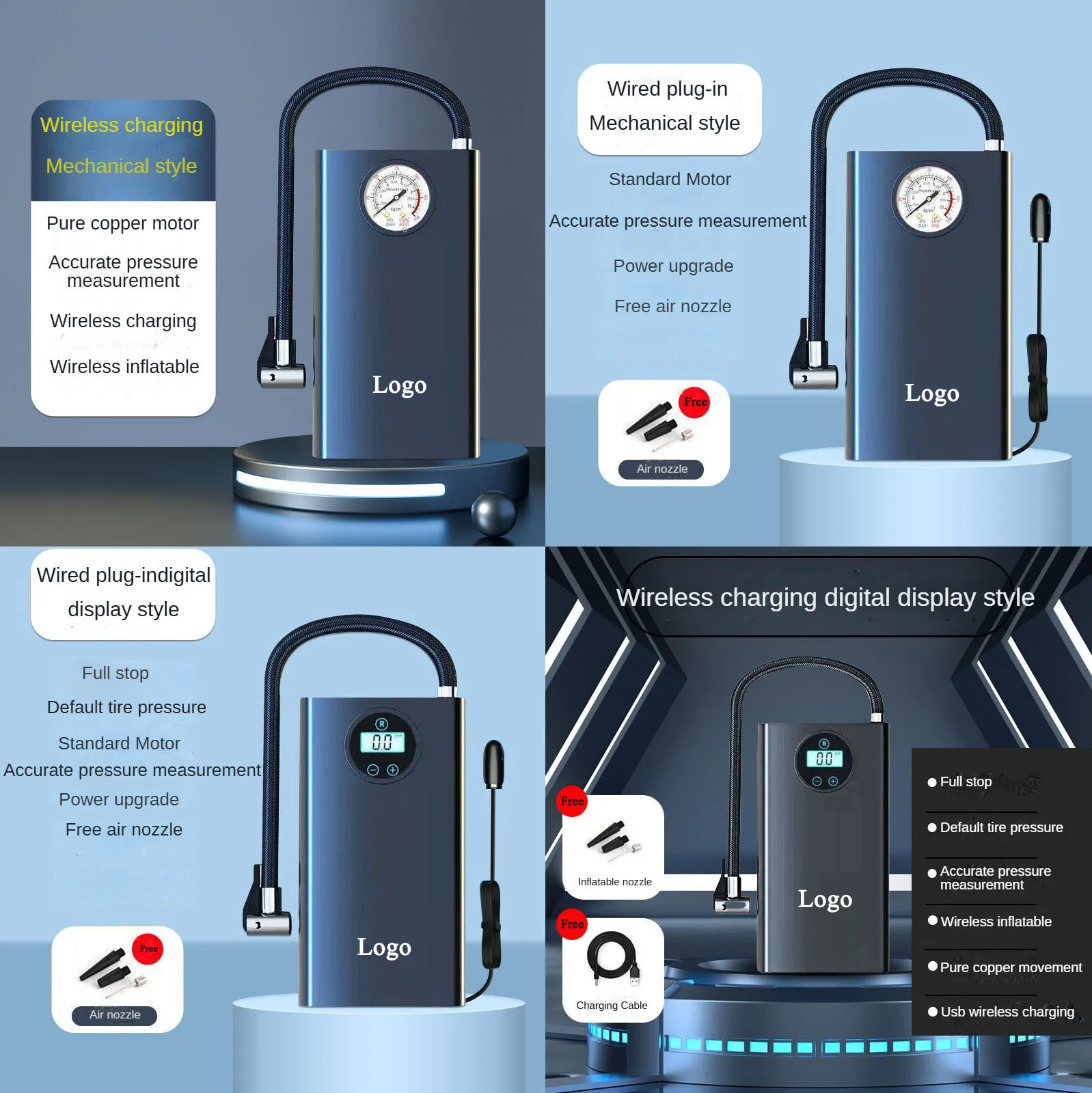 Hot Selling Portable Wireless Air Pump  Battery Car Accessories Electric Car Air Compressor Motorcycle Four Seasons Car Air Pump