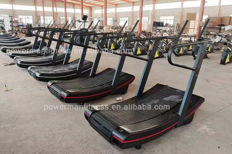 Custom Logo Commercial Home Gym Equipment Sports Trainer Manual Non-power Curve Treadmill Machine