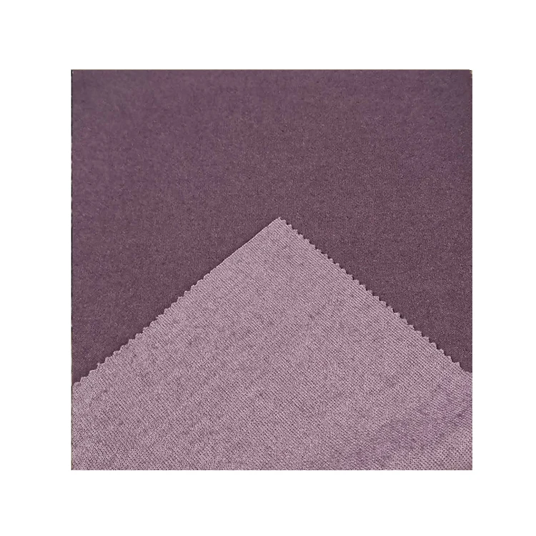 Needle knitted light purple plain 25% wool 75% polyester fabric for garment