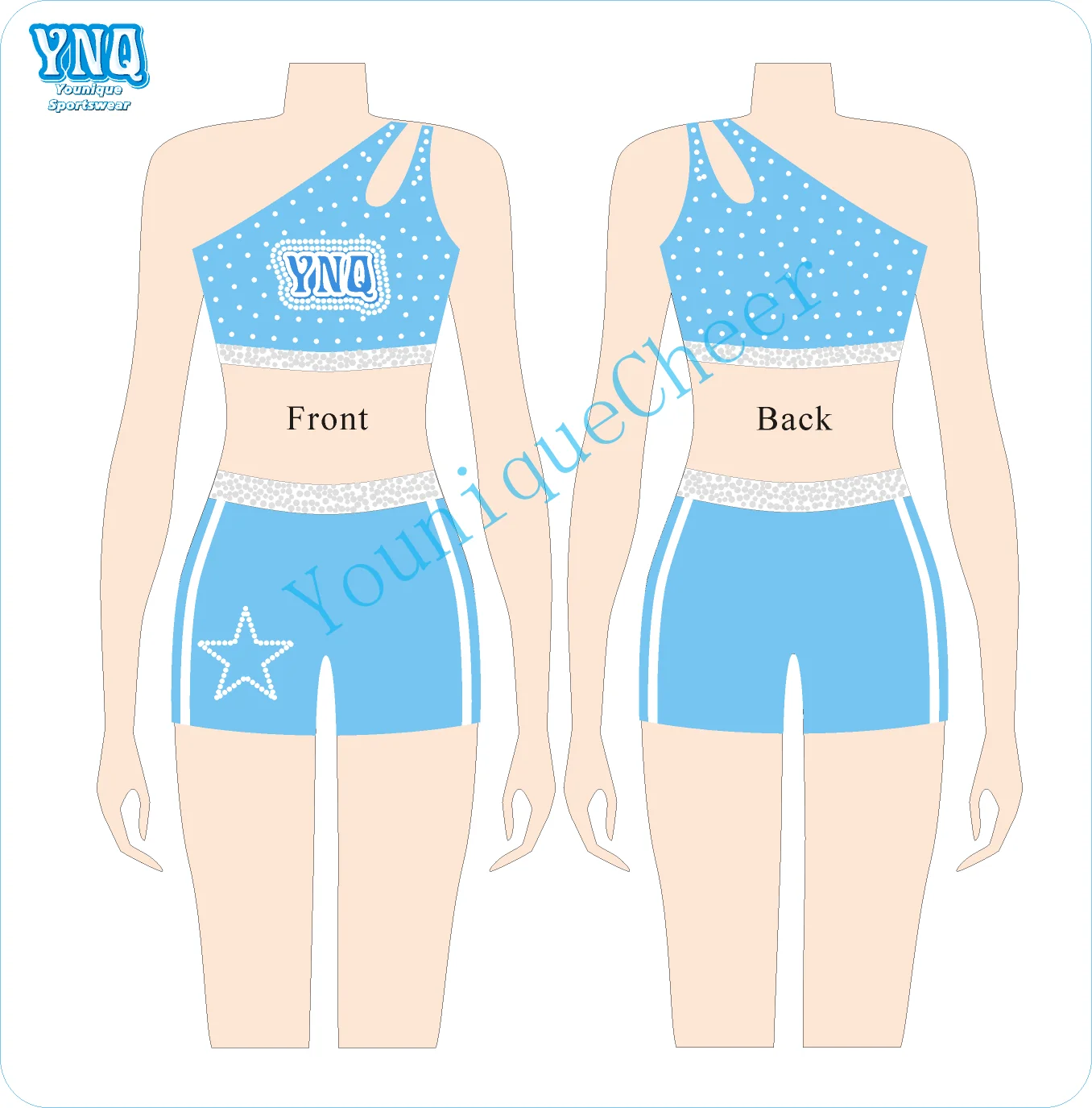 Manufacturer Digital Printing Yellow Crop Top Set Cheerleading Dance Clothes Cheerleading Uniform