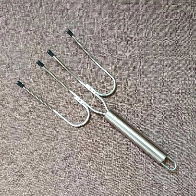 Manufacturers direct stainless steel pipe handle roast chicken fork large Turkey fork roast lamb fork outdoor barbecue tools