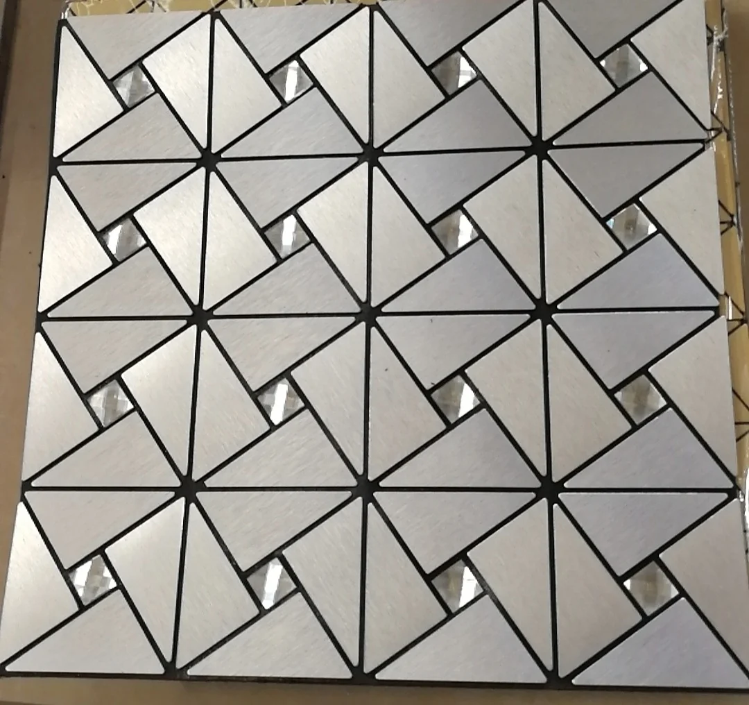 marble pvc mosaic tile glass mosaic  V Shape Mosaic wall sticker  for  Wall Decoration