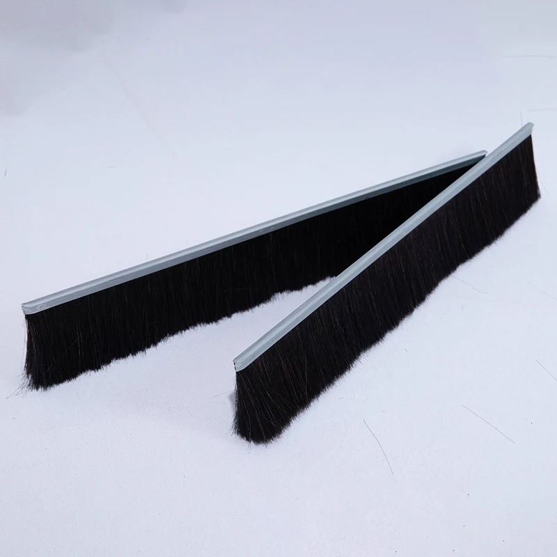 High Quality Flexible PP Base Brass Dust Proof Aluminium Door Nylon Brush Strip