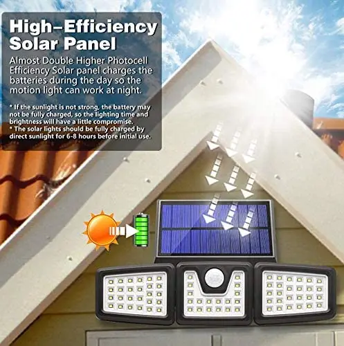 IP65 waterproof 3 head 70led lumiere lampe solaire exterieur jardin solar sunlight garden light