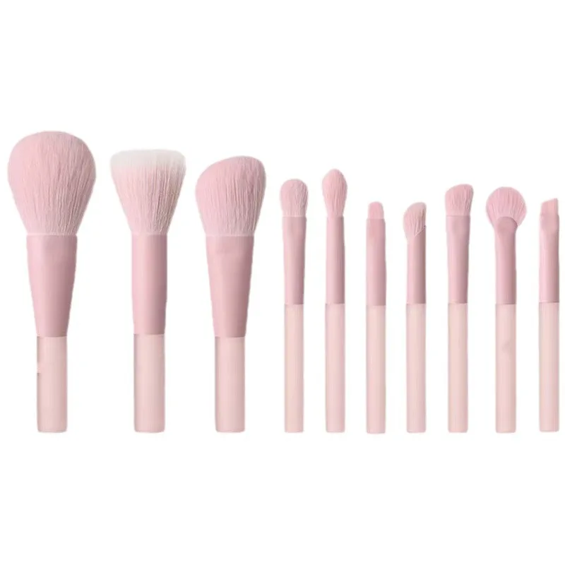 10 Pcs Makeup Brush Set for Travel Makeup Brush Kit Wholesale Mini Peach Pink Synthetic Hair Lipstick Set Foundation Brush