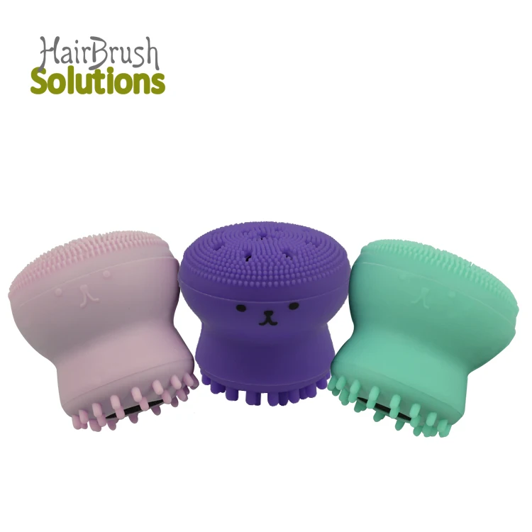 New Design Octopus Shape Silicone Hand Wash Facial Cleaning Face Scrubbers Cleaning Brush Cleansing Pad