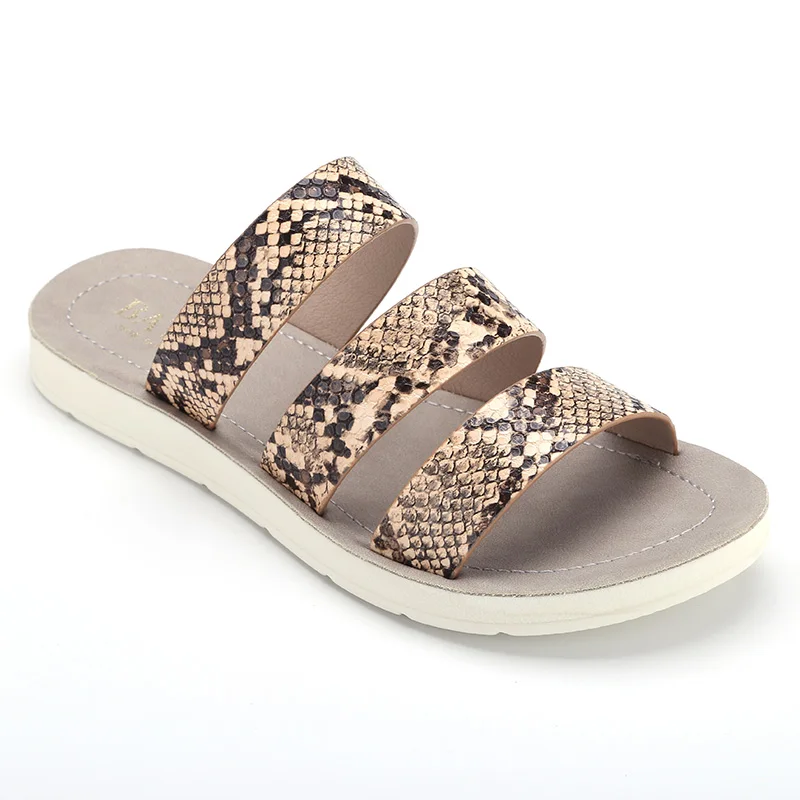 Wholesale Slippers Slides Shoes For Womens New Styles Snake Peep Toe PU Shoes Summer