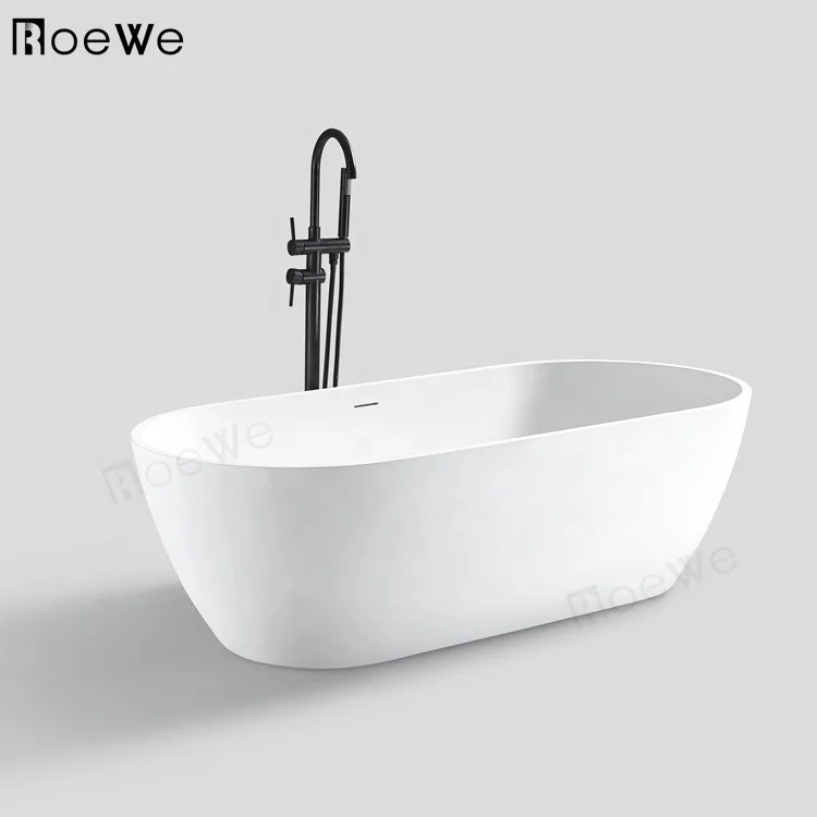180cm large artificial marble oval shape cast stone resin bath tub luxury bathroom shower free standing solid surface bathtub