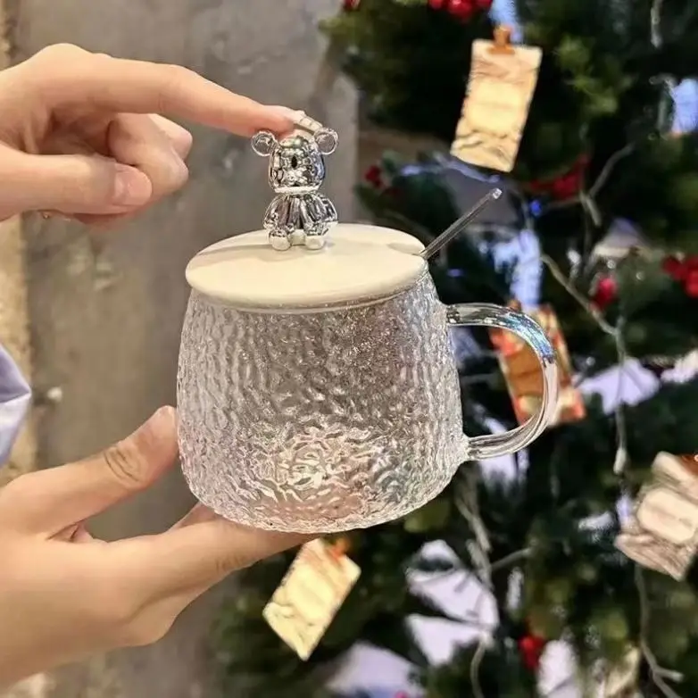 Унисекс стеклянная чашка медведя кофейная кружка с принтом молотка прямая питьевая вода для всех людей