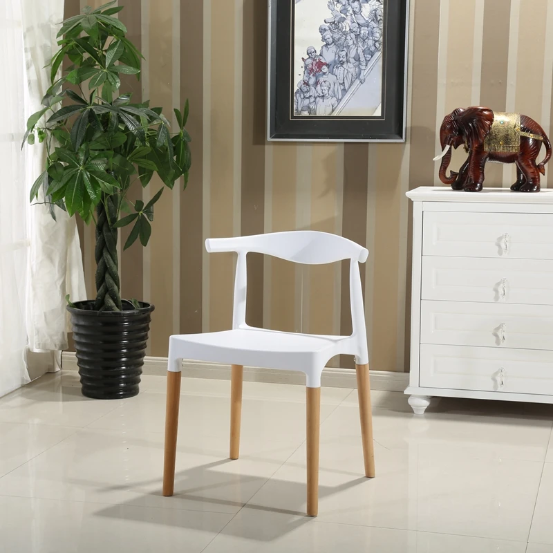 
wholesale modern upholstered fabric armrest chair cheap dining chairs with wooden legs 
