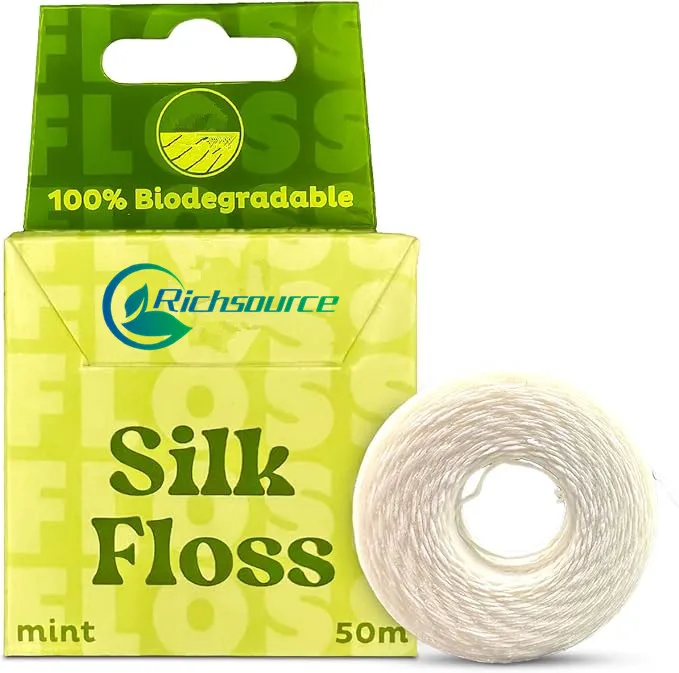 Zero Waste Floss Dental Floss Dupont Mint Waxed Nylon Wholesale 50yds Silk Tooth Nylon Dental floss