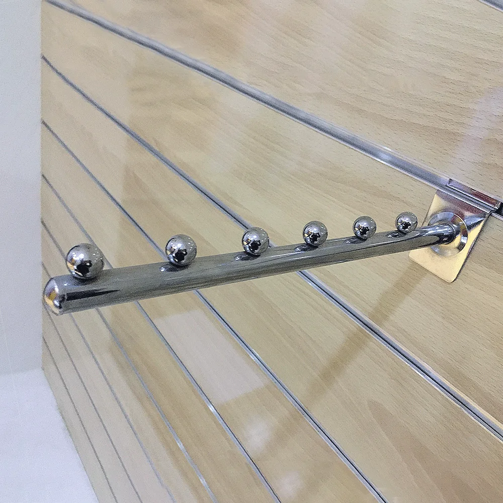 Clothing store  slatwall accessories metal plated display hooks 16mm round tube