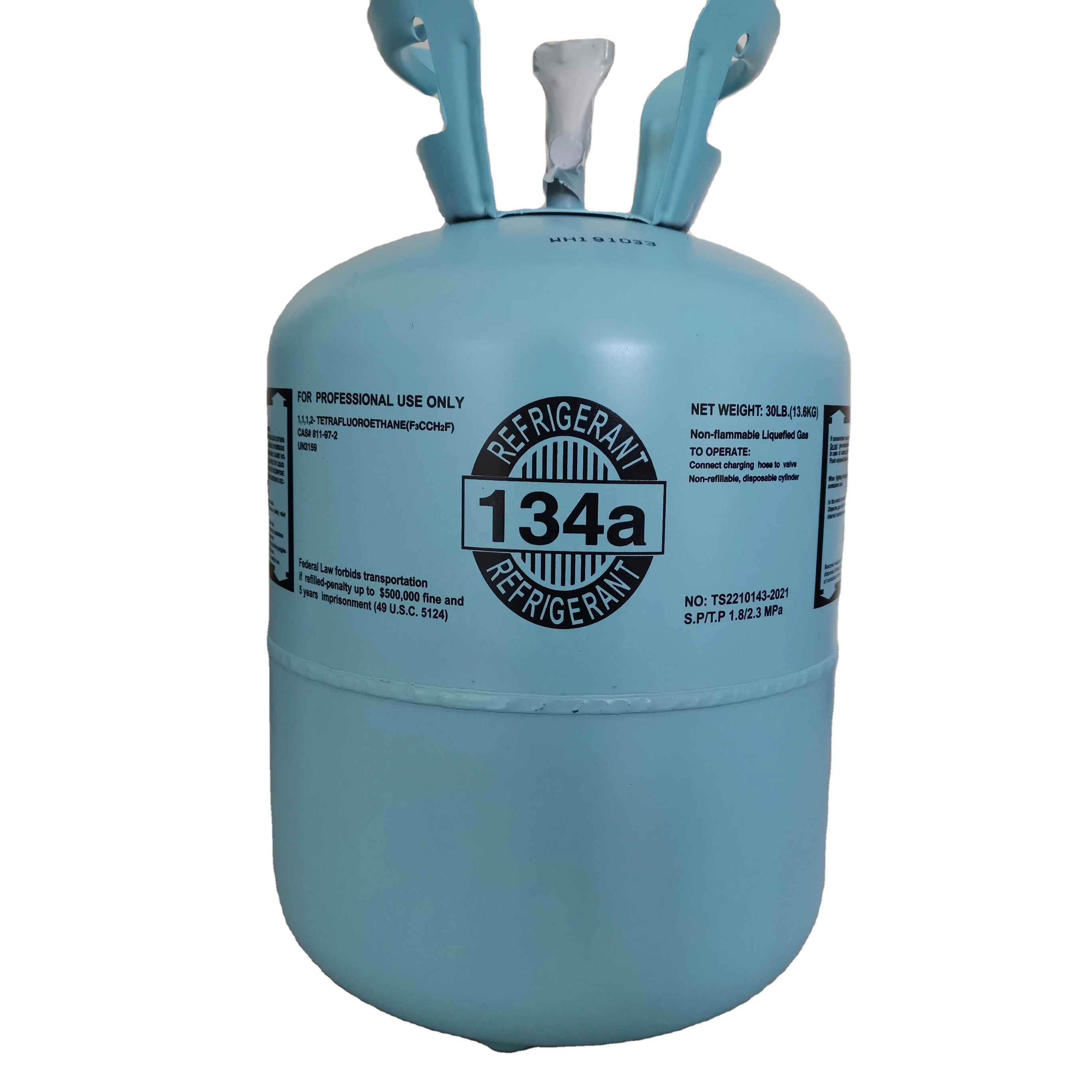 R134A Высокое качество 999 чистота 30lb цилиндр 13 6 кг газ хладагента r134a хорошая