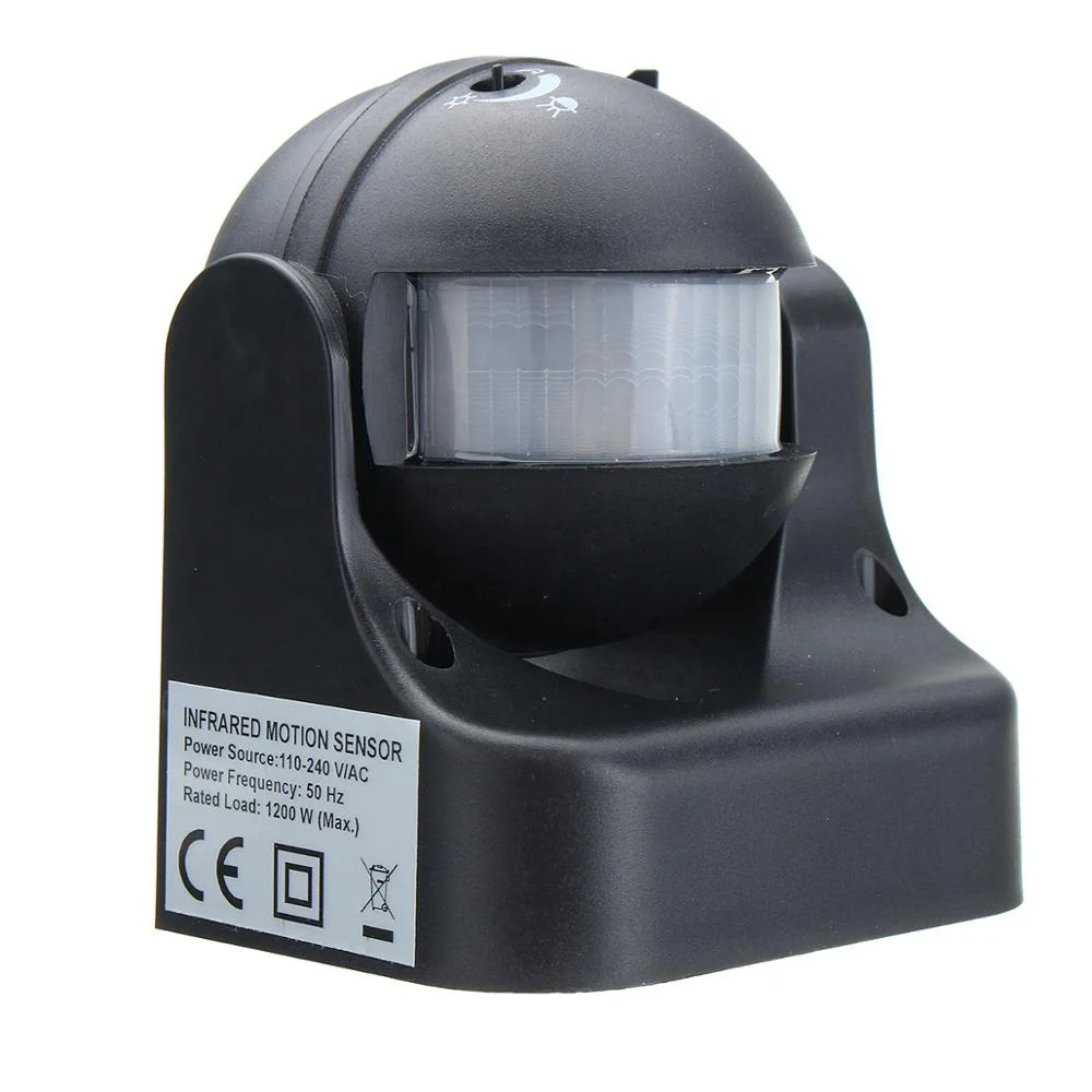 AC110V-240V открытый человеческого тела инфракрасный детектор движения сенсор переключатель черный датчик