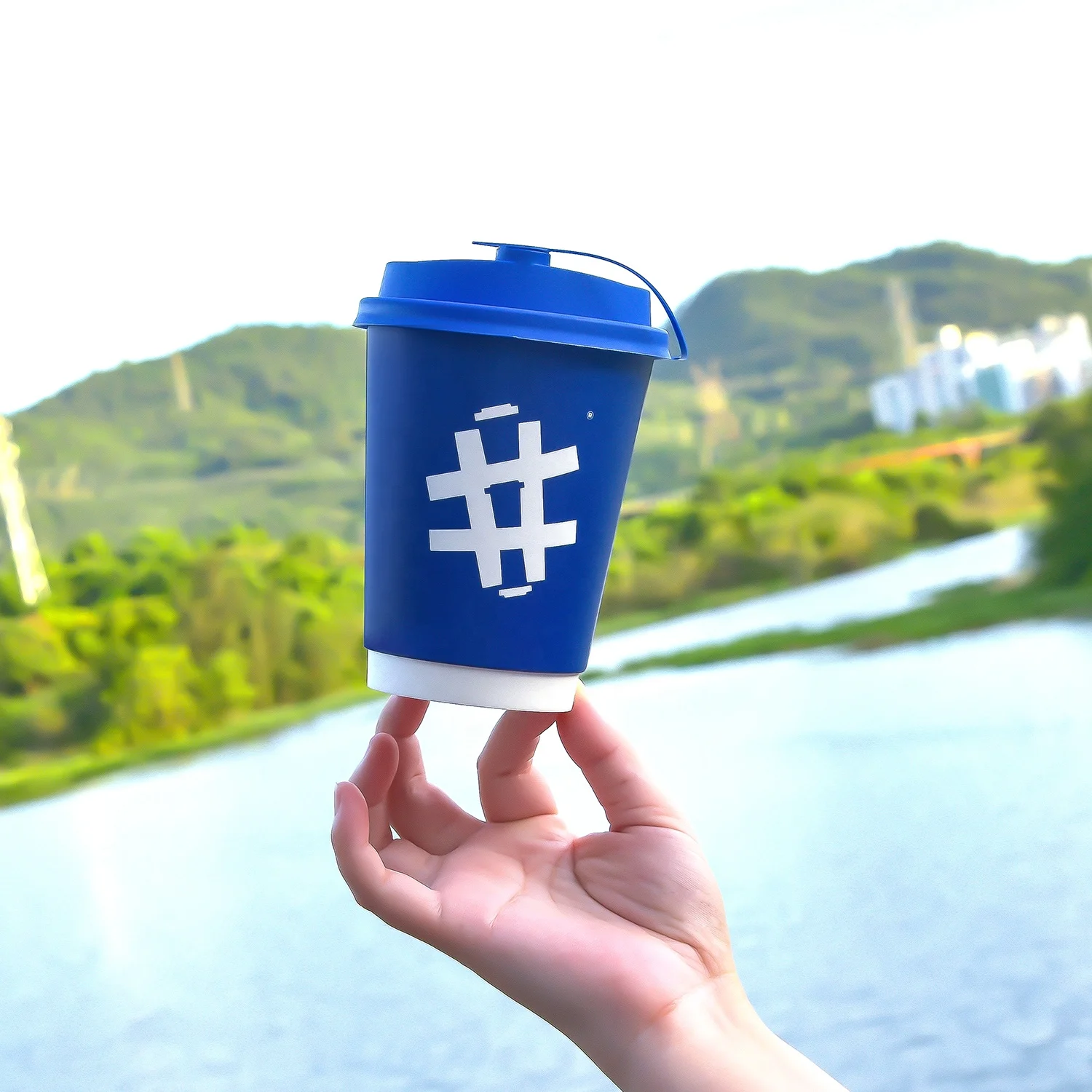 12oz double wall disposable paper coffee cups customize hot drink personalized logo print kraft paper cups factory