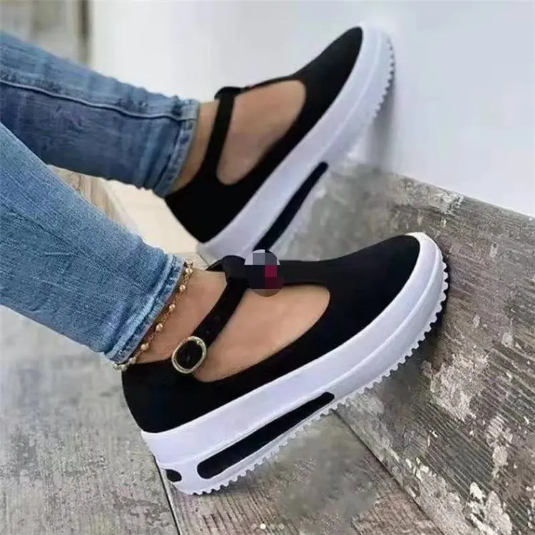 Wholesale Breathable Casual Flat Shoes Lady Solid Color Suede Flat Shoes Chunky Running Shoes