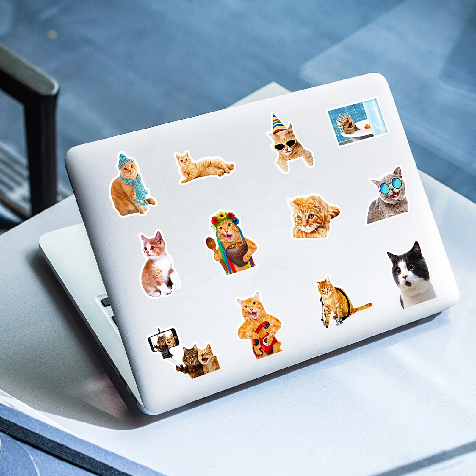 50pcs Cat Stickers, Cute, Waterproof for Laptops,  bottles,  Luggage, Cars,  Gift Favors & Decor, T01040479
