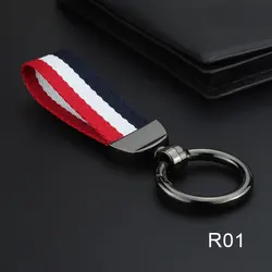 Blind shipping Create new Amazon top sell Multi-color canvas webbing keychains Halloween gift key rings custom metal keychains