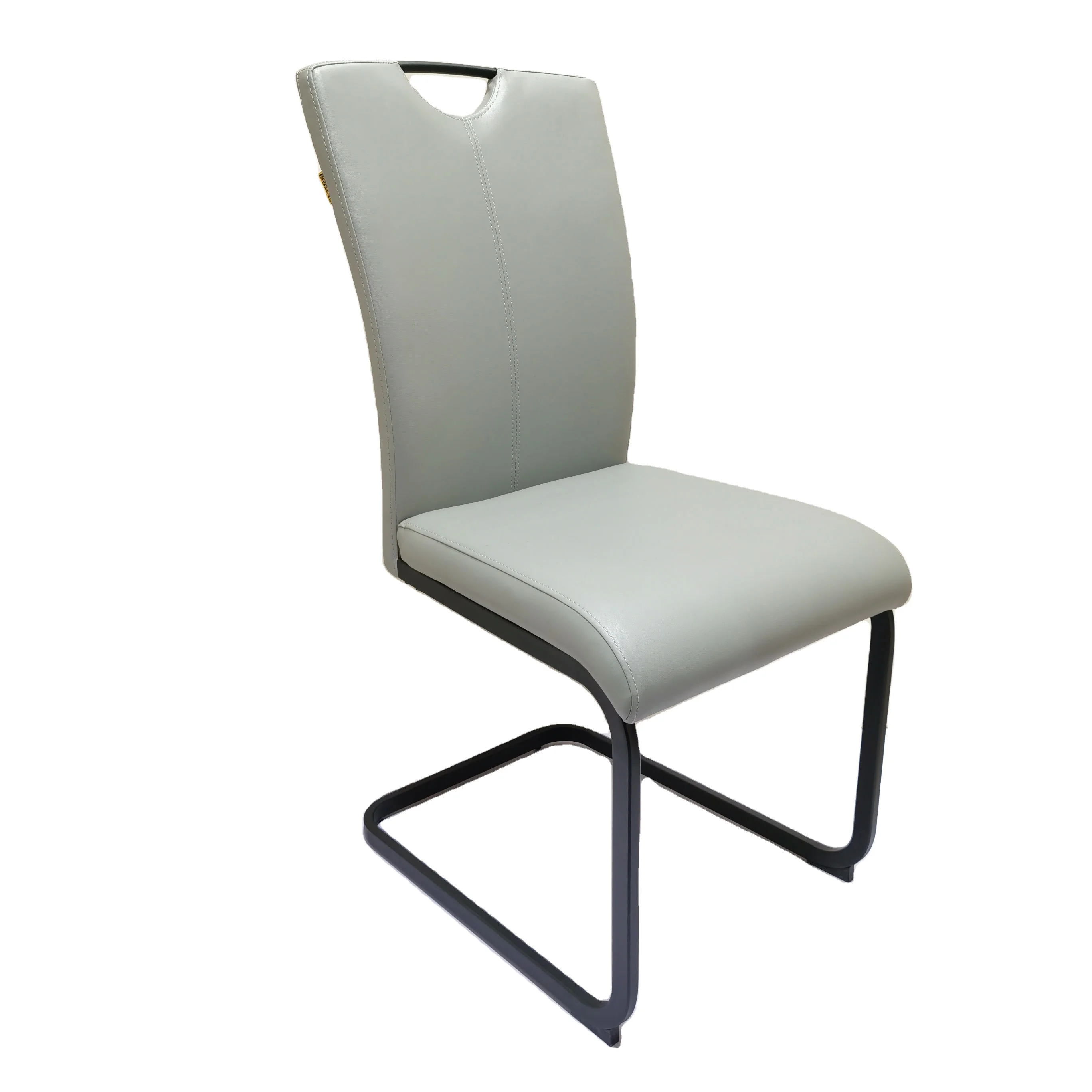 Современный дизайнерский обеденный стул, полиуретановое сиденье и металлические ножки, хромированная офисная мебель, стул для гостиной