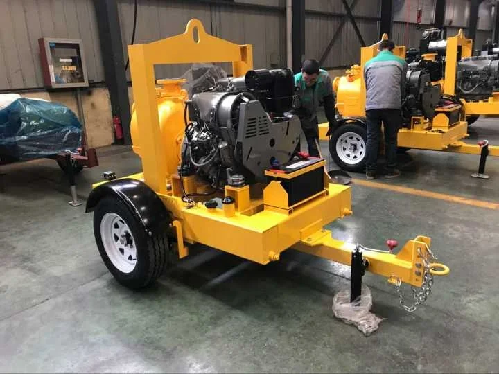 HFCT4 3 inch 4 inch diesel trash water pump with deutz F2L912 engine and trolley