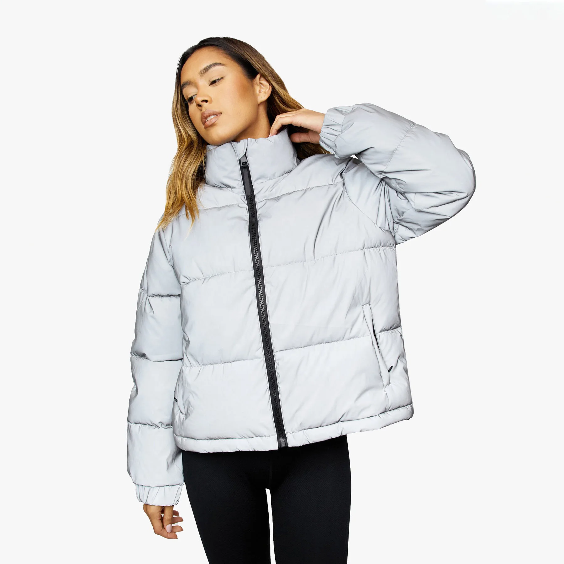 Z22S193  Down White Crop Women Puffer Jacket New Design Women Fashion High Quality Coat Custom Proof Puffer Jacket