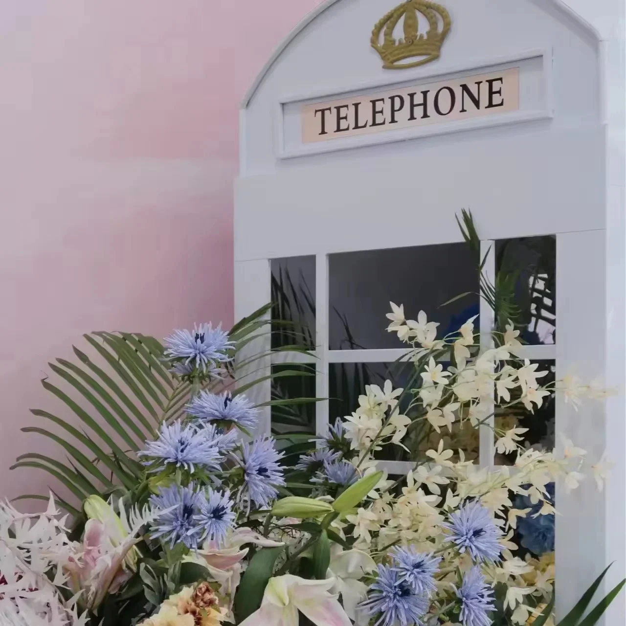 Pink Phone Booth London Style Red Pink Vintage Telephone Booth Model For Outdoor Indoor Decoration