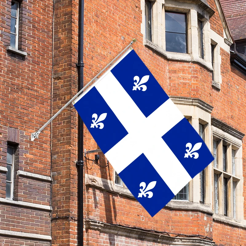 Wholesale 3x5ft Quebec flags 68D/100D polyester Customize all nations rapid shipping Reliable supplier  fast delivery