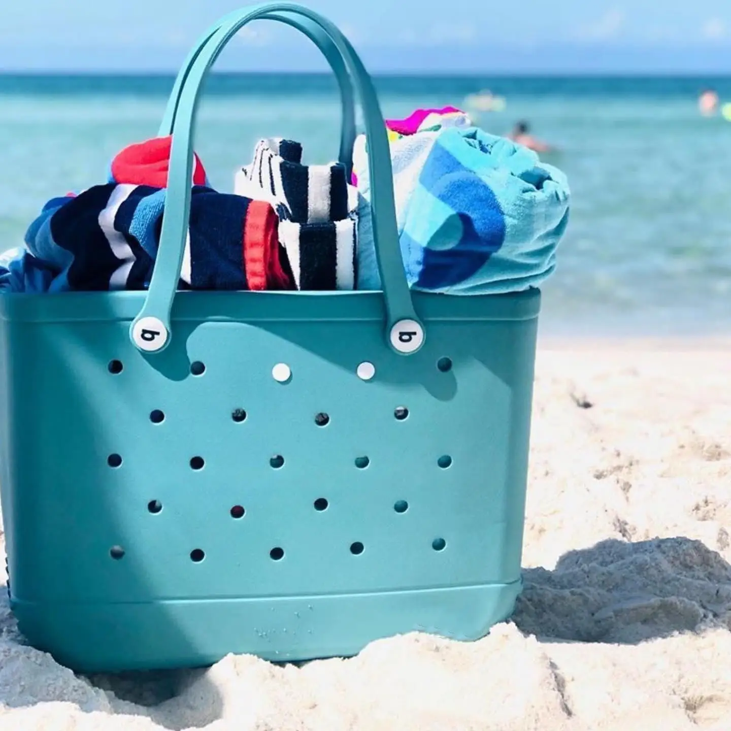 Fashion Beach Tote Bag Solid Color Camo Print EVA beach bag Large Capacity Beach Storage Bag Summer Handbag