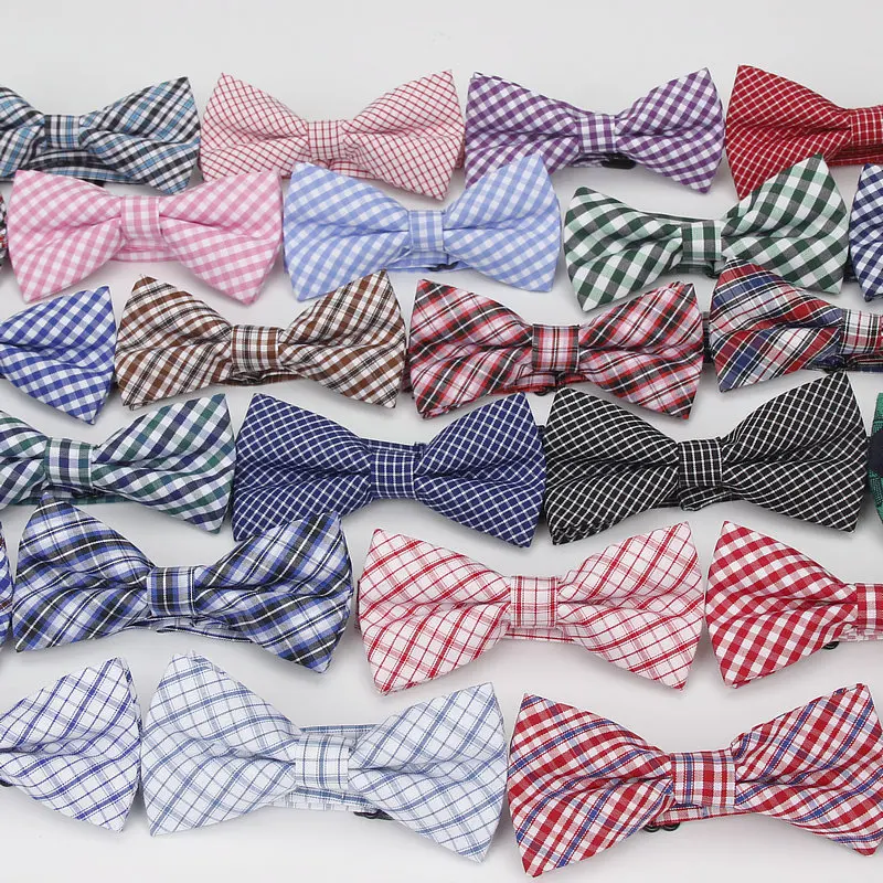 Wholesale Fashion Plaid Kid Bowtie Cotton Children Bowties Baby Kid Classical Pet Dog Cat Striped Butterfly Child Bow tie