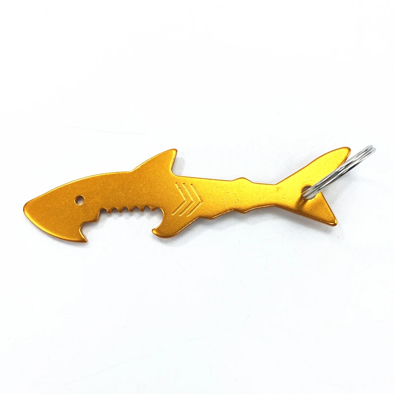 KBPN038 Shark-shaped bottle opener aluminum alloy multi-purpose cartoon beer key chain