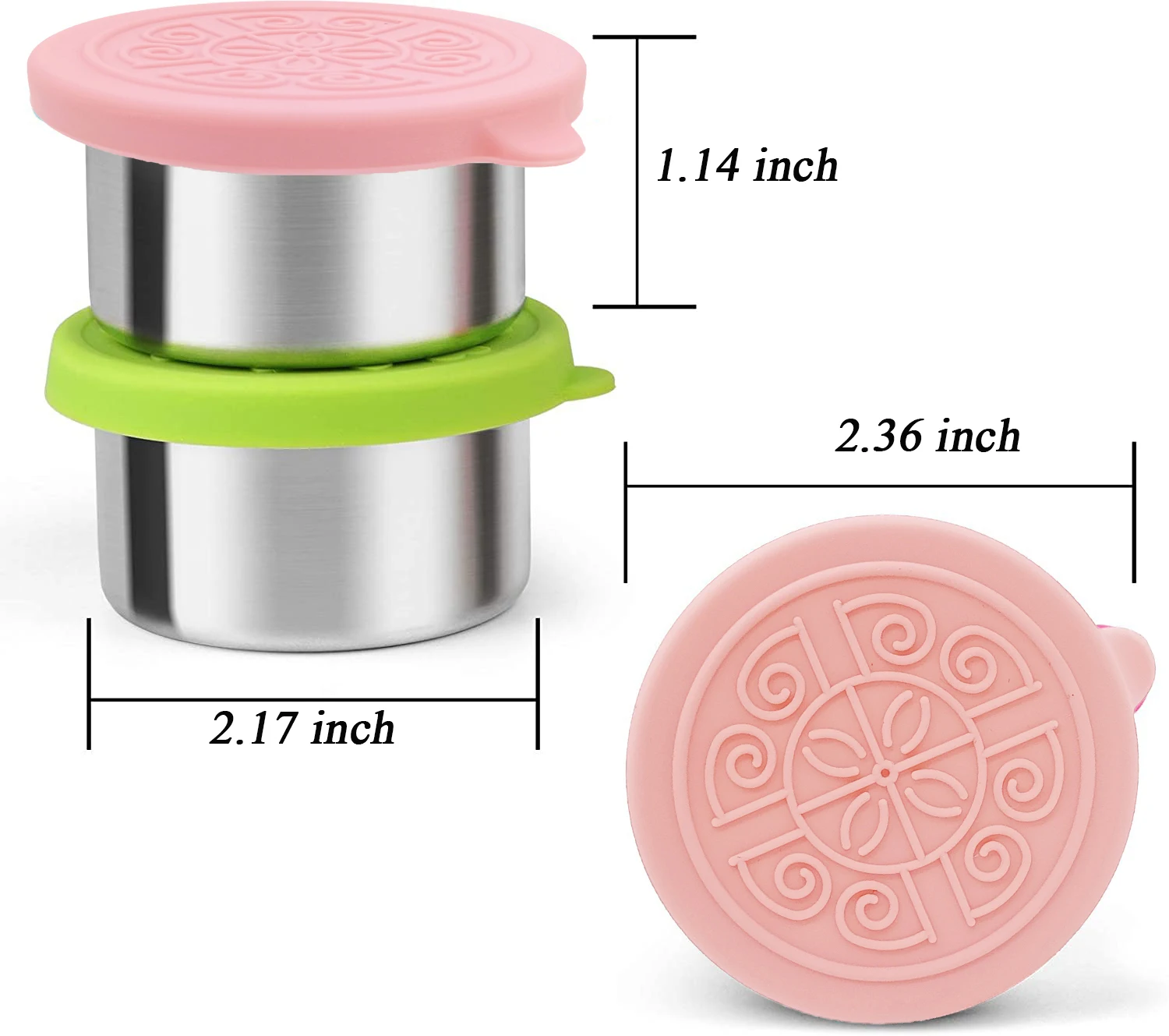 Food Grade Small Sauce Cup 304 Stainless Steel Sauce Cup with Silicone Lid