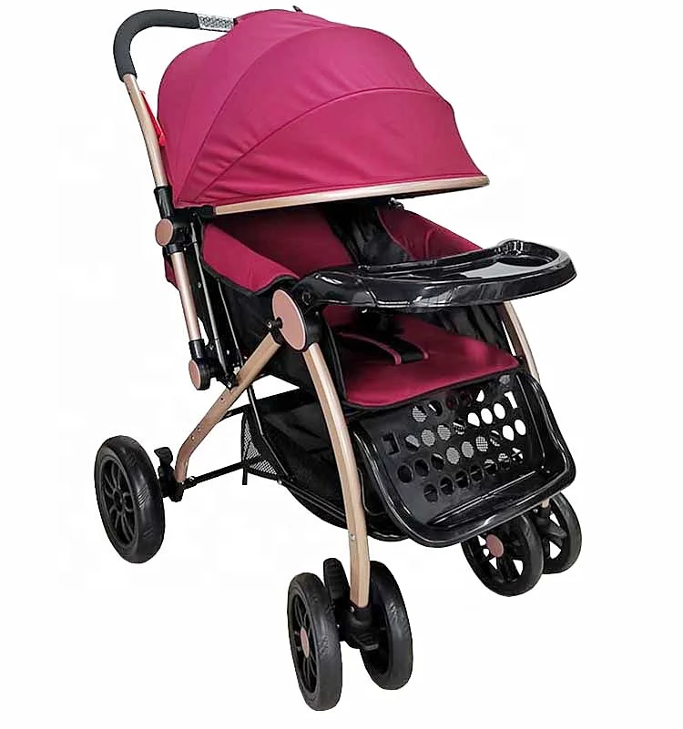 Hot Sale Reversible Handle China Stroller Baby Prams Carry Polyester Foldable Baby Stroller Baby Beach Trolley