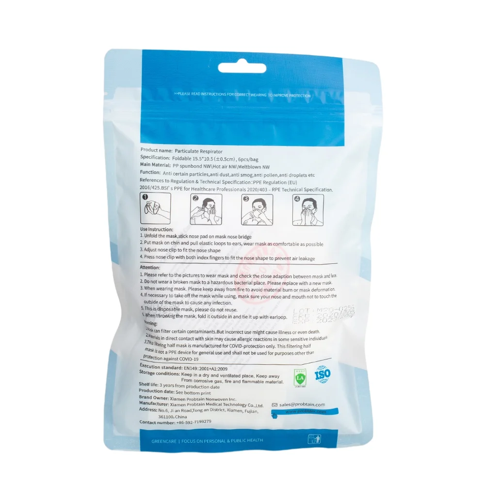 Ffp2 Full Face Respirator certificate with logo