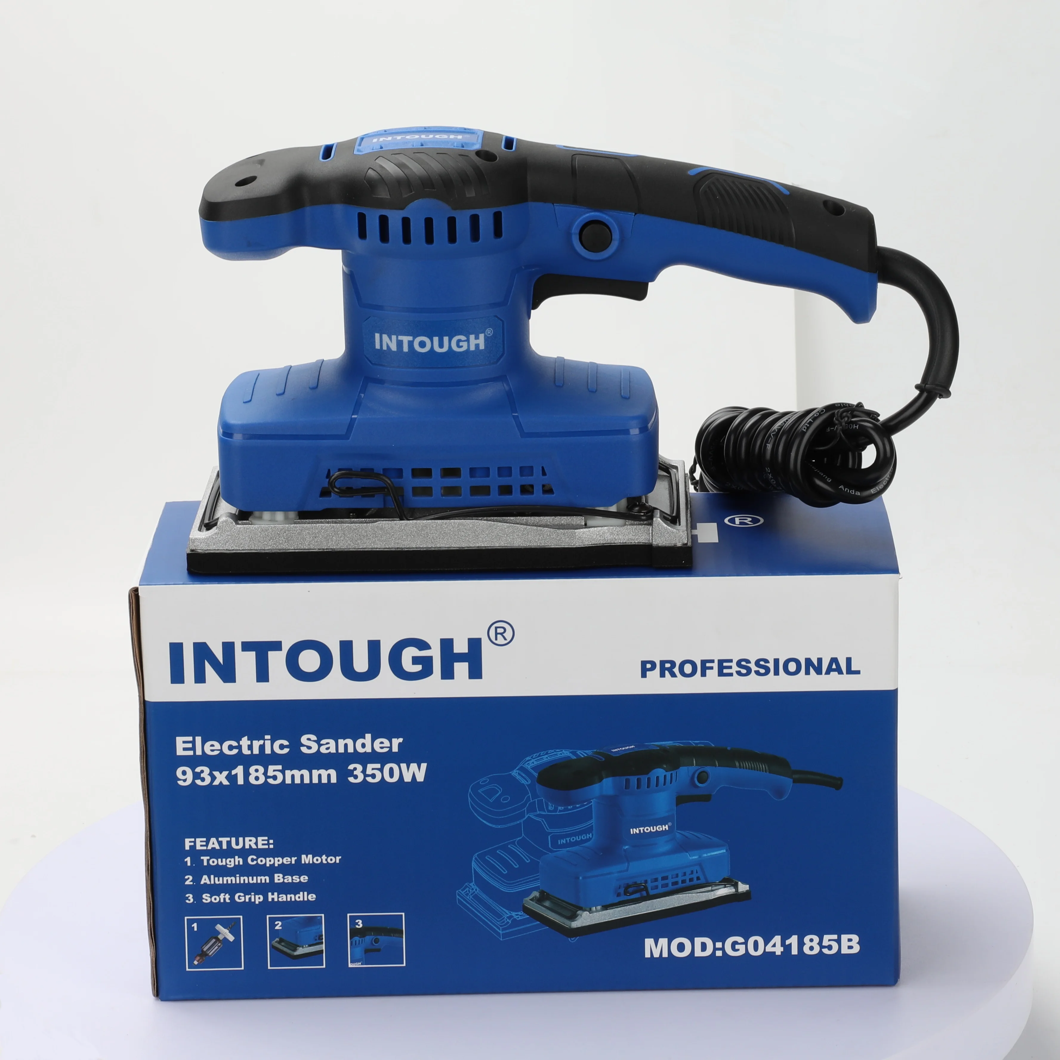 INTOUGH Professional 93*185mm 320W Mini Palm Electric Orbital Sander Portable Rechargeable Electric Power Tool Electric Sander