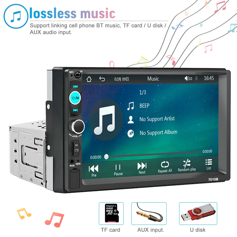 single din 7010B 7' Full Touch Screen car dvd player car radio stereo audio car multimedia video player