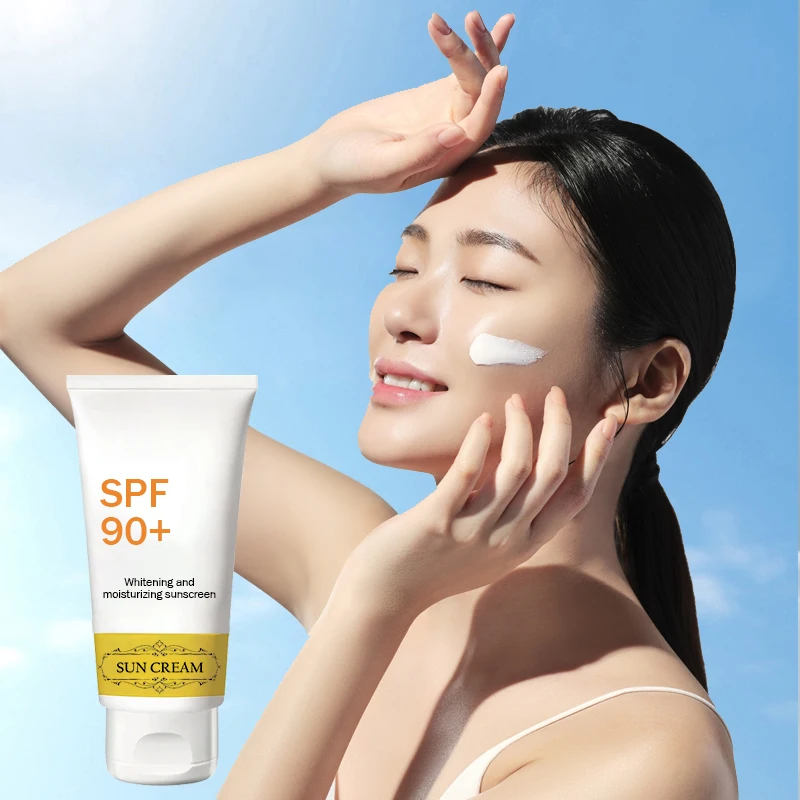 Лидер продаж солнцезащитный крем spf 50 органический веганский увлажняющий отбеливающий УФ-крем для загара водонепроницаемый лосьон ухода за солнцем