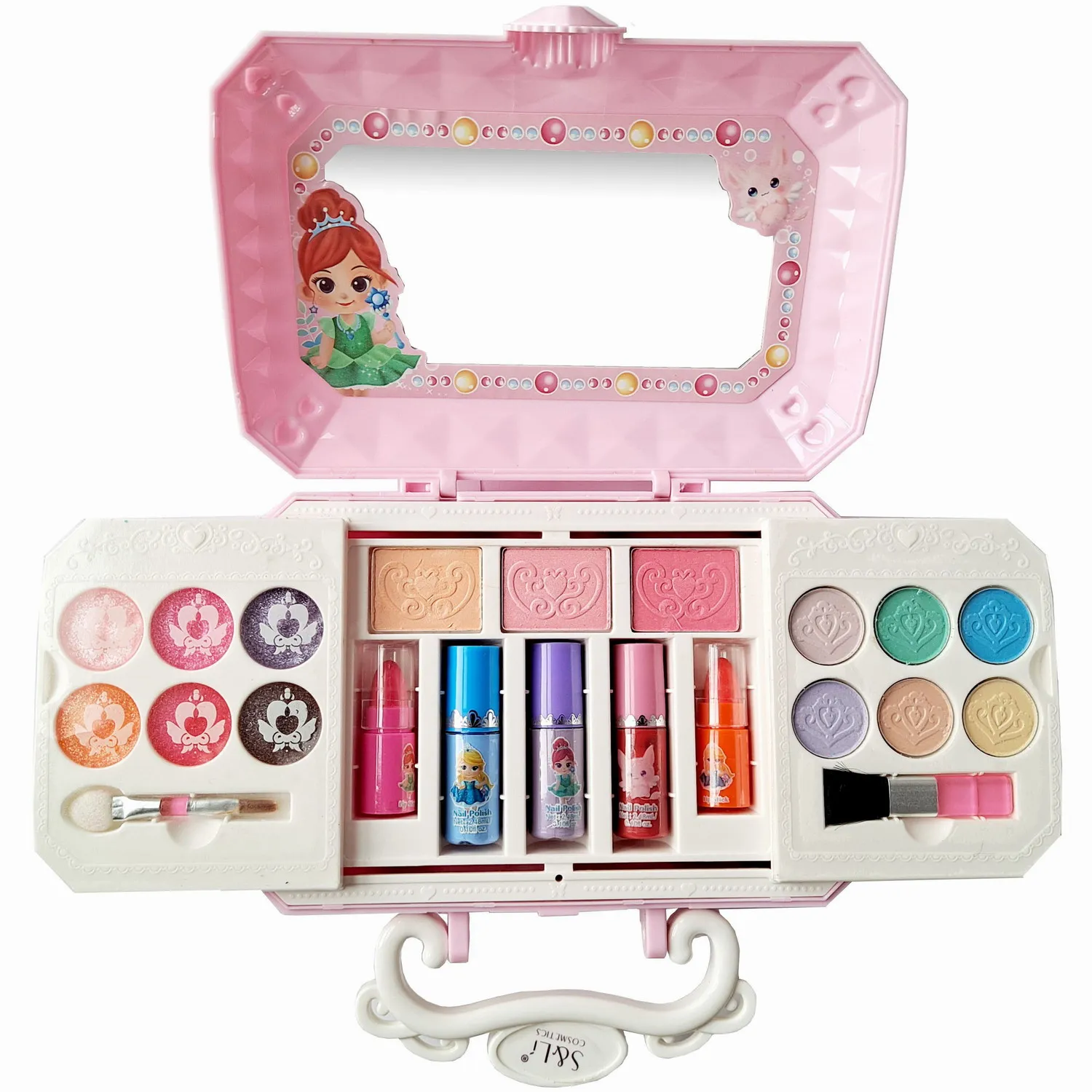 Hot sale Makeup Kit for Girls Washable Non-Toxic Kids Pretend Play  Adorable Real Party Princess Cosmetic Makeup Toy Set case