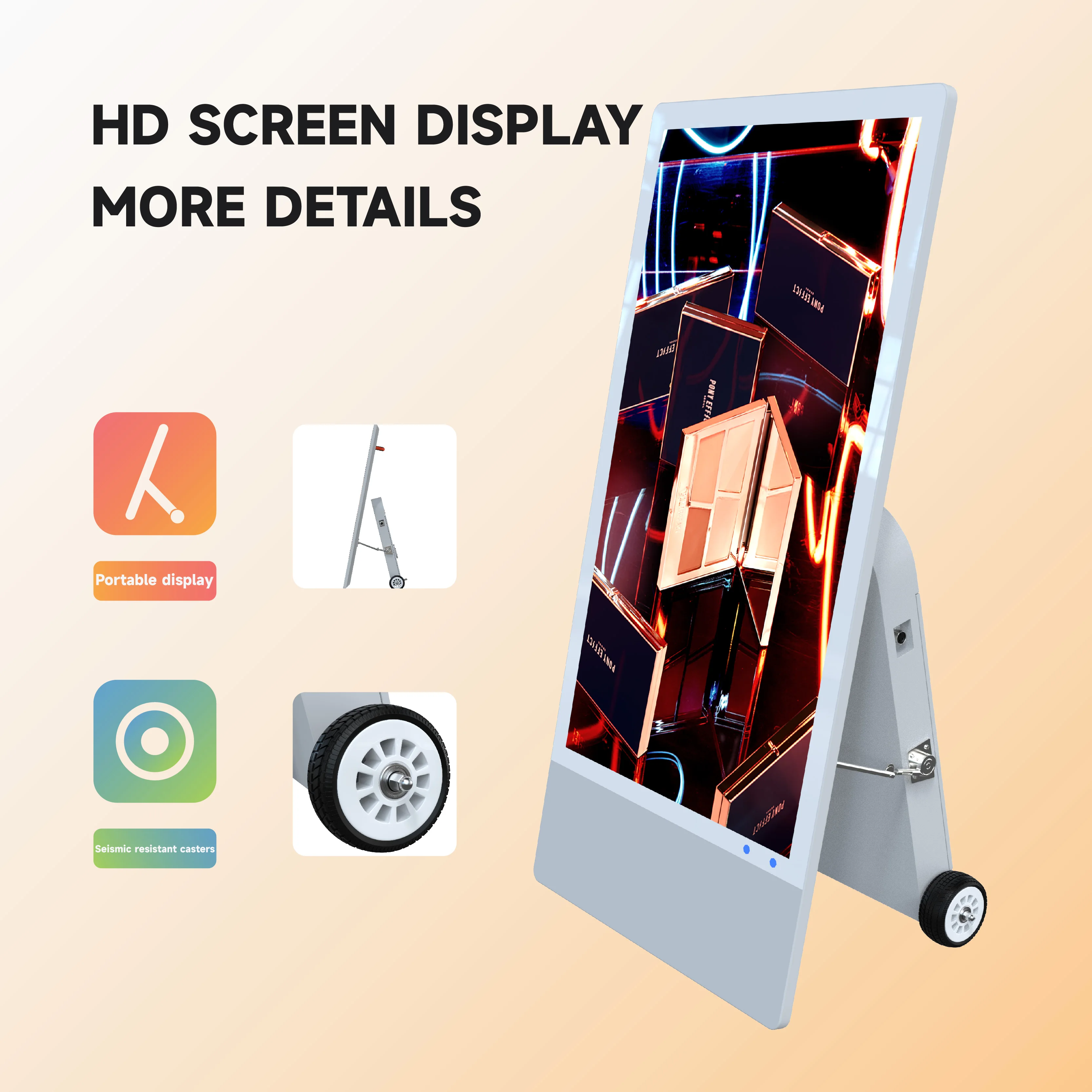 43 Inch Battery Powered  Anti Glare Glass Outdoor IP65 Waterproof LCD Outdoor Digital Signage Kiosk