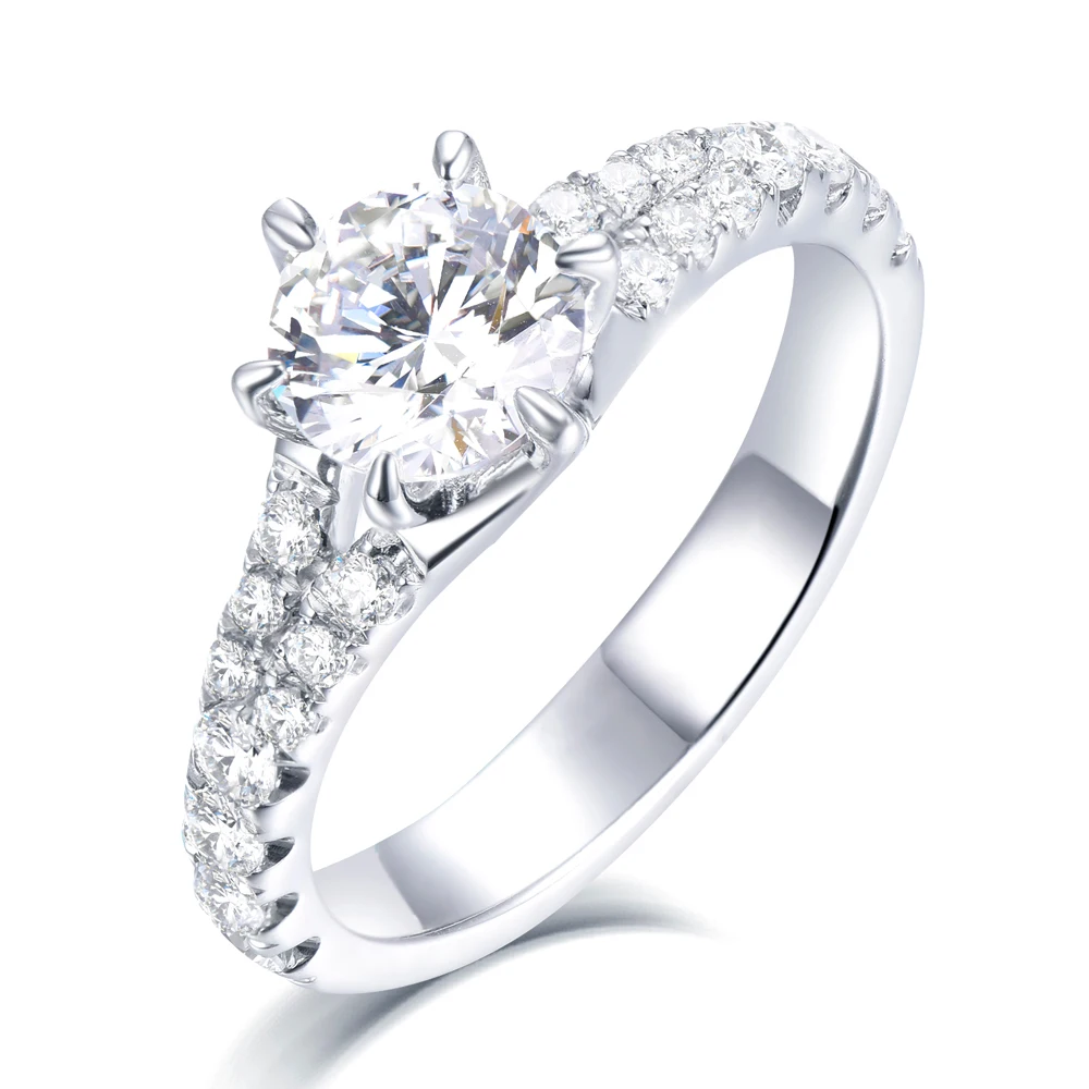 SKA Jewelry fashion wedding jewelry 925 sterling silver ring in stock six claw diamond ring