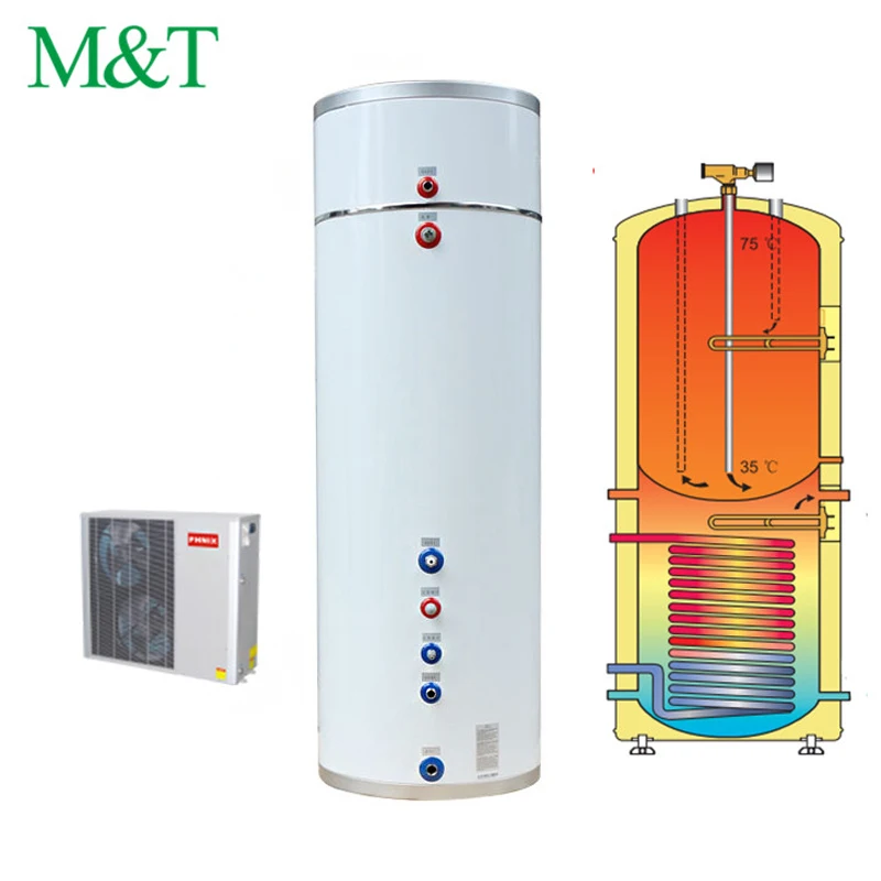 300l high quality domestic hotel pompa di calore aria acqua heat pump water heaters calorifier hot water tank