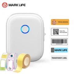 Marklife P12 logo machine using mini jewelry direct thermal white sticker portable barcode mini home printer